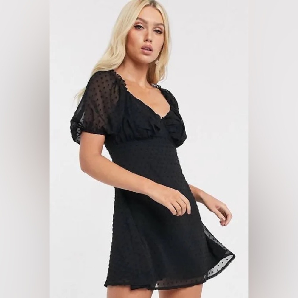 Misguided black mini dress size 2